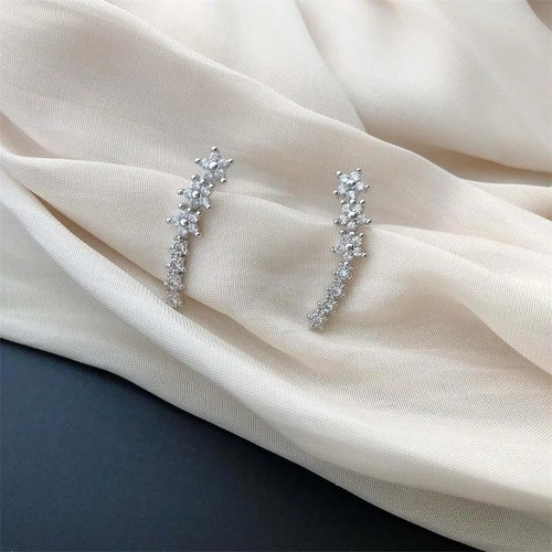 Zirconia stone stud earrings - stone,
