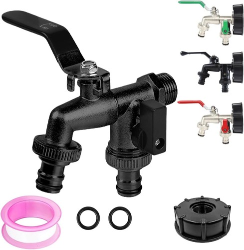 Double outlet garden tap 2 - tap,, 1/2