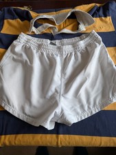 Vintage Retro Nike Rugby Shorts. 2XL White, Short Inseem