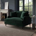 Dark Green Velvet Cuddle Chair