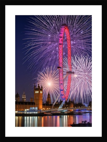 Vibrant london skyline framed - vibrant,