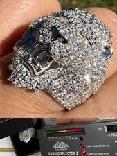 MOISSANITE Mens Large Lion