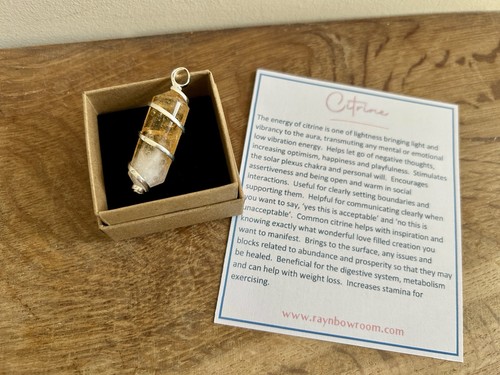 Citrine crystal silver plated - citrine,