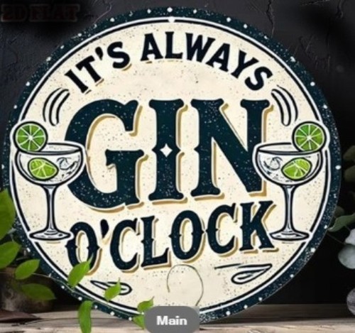 Retro gin clock metal - 2d,