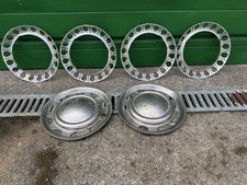 Vintage Mini Cooper Mayfair, Clubman Wheel Hub Steel Chrome Dish Trims  Four Set