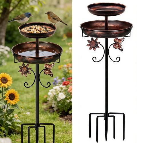Vintage metal bird feeder - vintage,