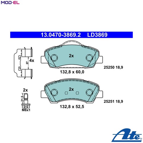 Brake pad set disc - set,