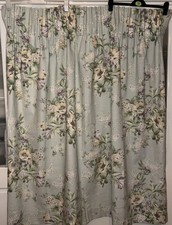 Dorma Brympton Duck Egg Floral Pencil Pleat Lined Curtains. 82” Wide x 54” Long