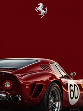 red Ferrari wall art metal