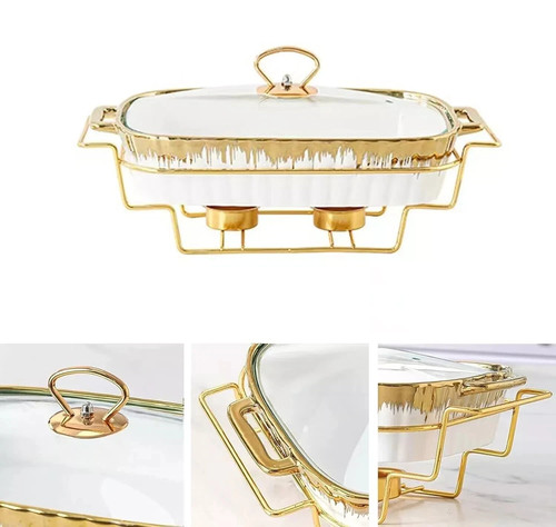 Chaffer dish porcelain - 2x,