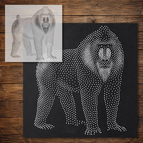 Mandrill stipple art - stipple,
