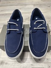 Men's Timberland Union Wharf 2 Eye Blue Canvas Boat Deck Shoes Size 43UK 9