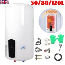 50/80/120L Electric Hot Water Heater Vertical Household Storage Tank Bathing UK