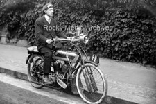 Vzx-95 Man on Early Motor Cycle. Photo