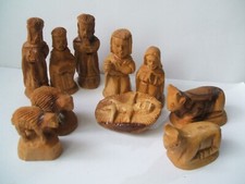 R Hand Carved Wooden Nativity