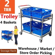 2 Tiers Warehouse Trolley