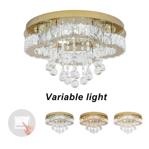 Crystal led ceiling - led, gold