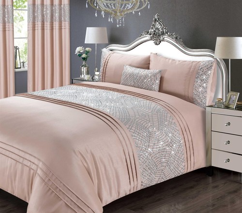Grey pink duvet cover set - cover,