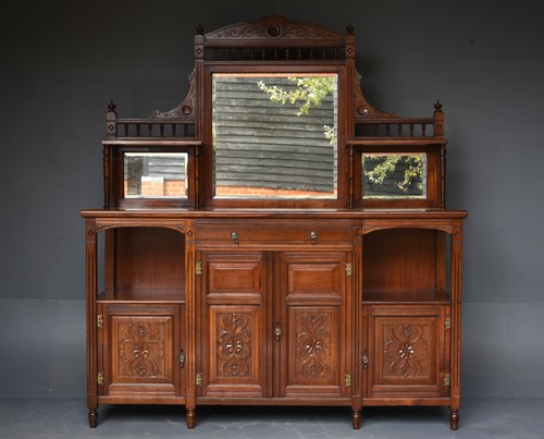 Victorian walnut mirror - , back