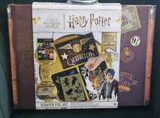 Harry Potter Scraper Foil Art Set – 30 Boards, Stencils, Storage Suit Case – New