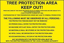 Warning tree protection area