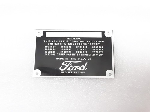 Data plate for vintage ford - for,