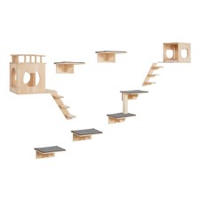 Uimoso Wall Mounted Cat Shelves Tree with Jumping Boards Nests Hammock Set of 9