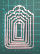 6 Pc Gift Tag Metal Cutting Dies  / Sentiment, Names, Ages Tags Card Die Cutters