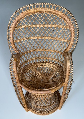 Vintage wicker peacock - vintage,