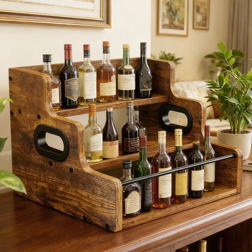 Retro wooden whiskey bottle - retro,