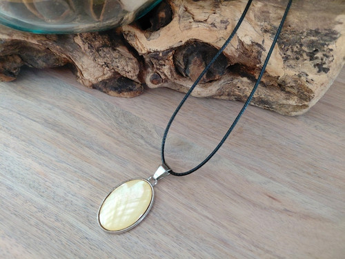 Natural abalone shell necklace - abalone,