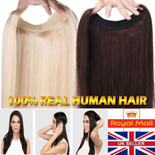 Elastic Wire IN On One Piece REMY Human Hair Extension Hidden Headband Thick G83