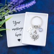 Thistle keyring personalised - thistle, keyring,