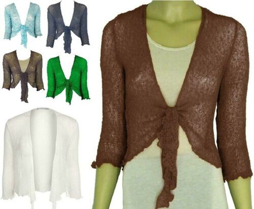 Women bolero knitted - tie, up