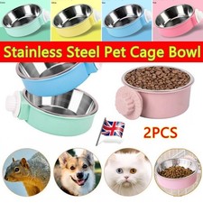 2x Pet Dog Cage Bowl Puppy
