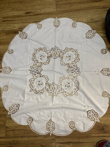 Vintage large tablecloth white - vintage,