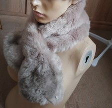 Jane Norman beige brown faux fur   stole wrap nwot