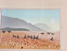 Two Quality Original Safari Themed Works Of Art By Tina Cole Of Rye Pottery