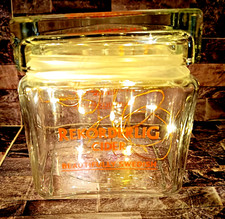 Rekorderlig Cider Beautifully Swedish Square Glass Jar  with lights Man cave pub