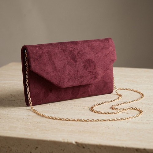 Women faux suede - suede, clutch