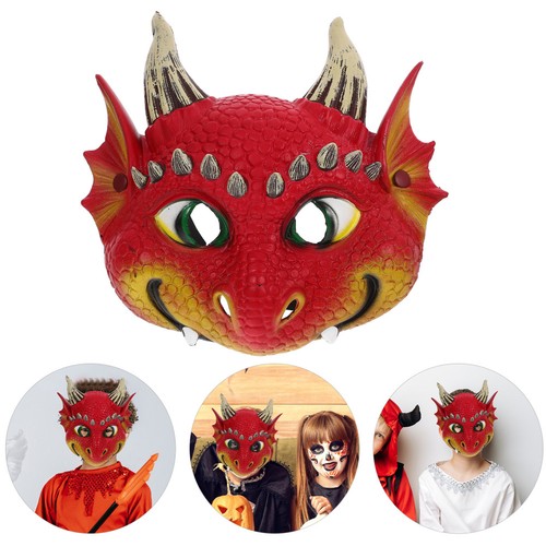 Red dragon mask - red, pu