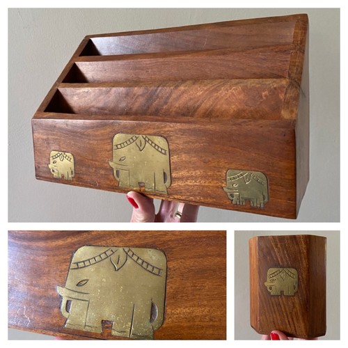 Vintage wooden letter rack - vintage,