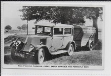 7138 Renault with Rice Folding Caravan.  Motor Car. UK Registered. Advertising.