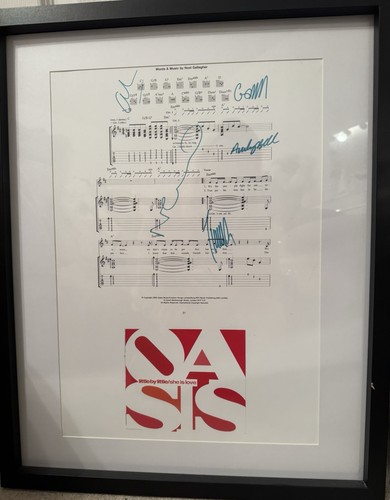 Oasis signed song sheet little - oasis,
