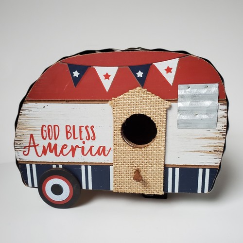 Americana camper birdhouse - americana,