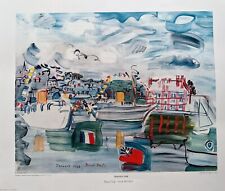 Raoul Dufy 1938 French Port Scene with Boats Lithograph Print Poster 