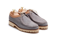 GRENSON Light Blue Suede Derby