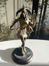 Franklin Mint Spirit of the Blackbird Warrior American Indian Bronze Statue