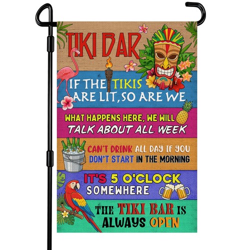 Tiki bar garden flag - tiki,