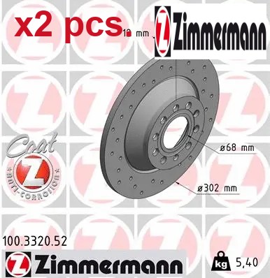 Pcs rear brake disc set - x2,